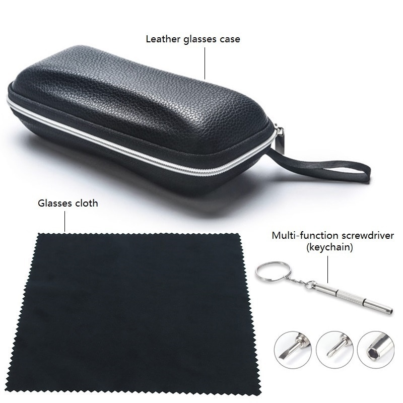 Leather Glasses Case With Eyeglasses Accessories