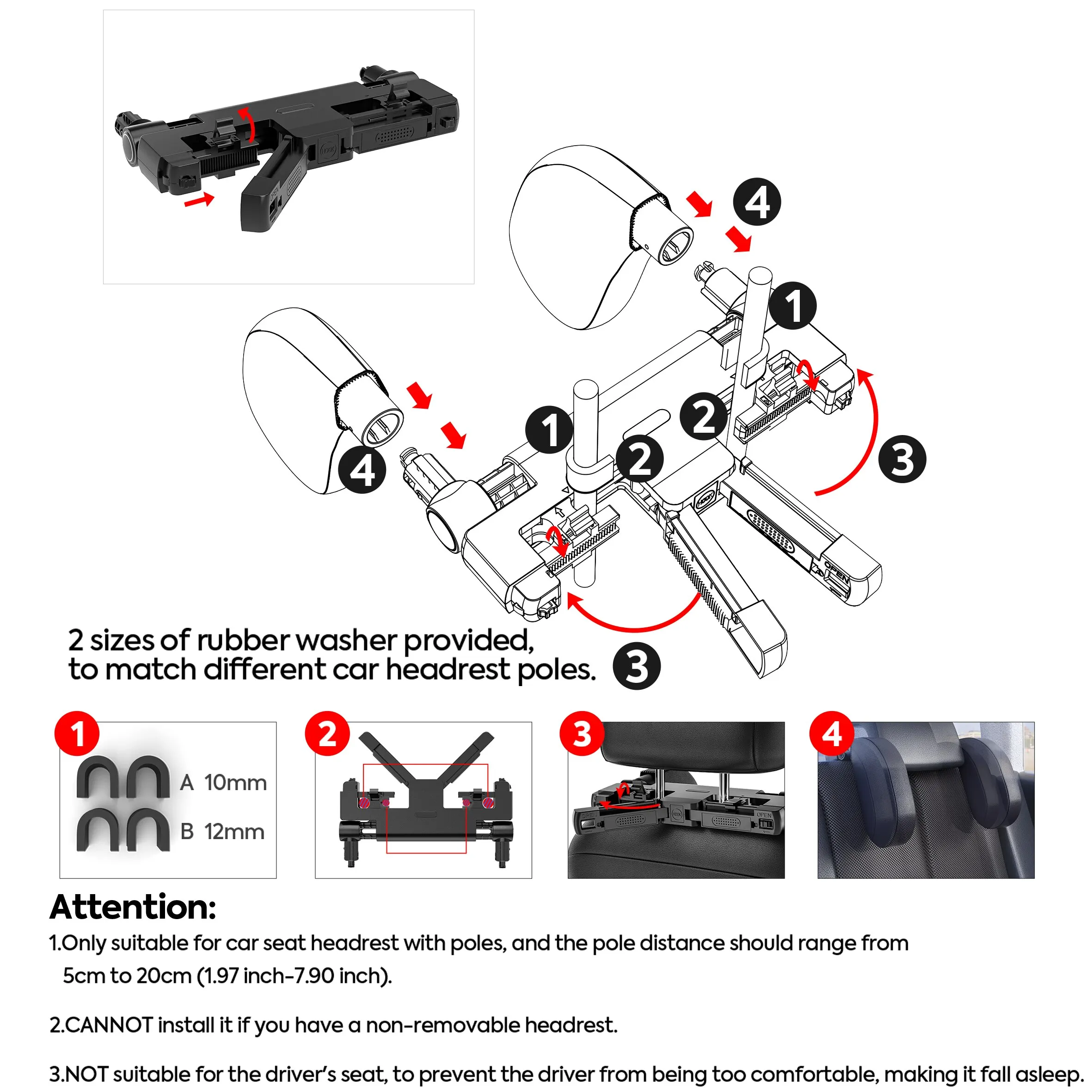 Upgrade Car Seat Headrest Support Solution