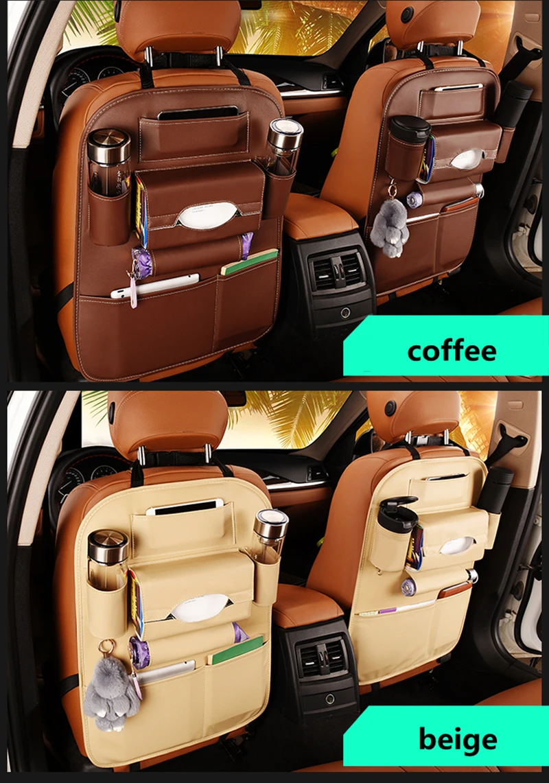 2024 New Car Behind Seat Storage Organizer Leather