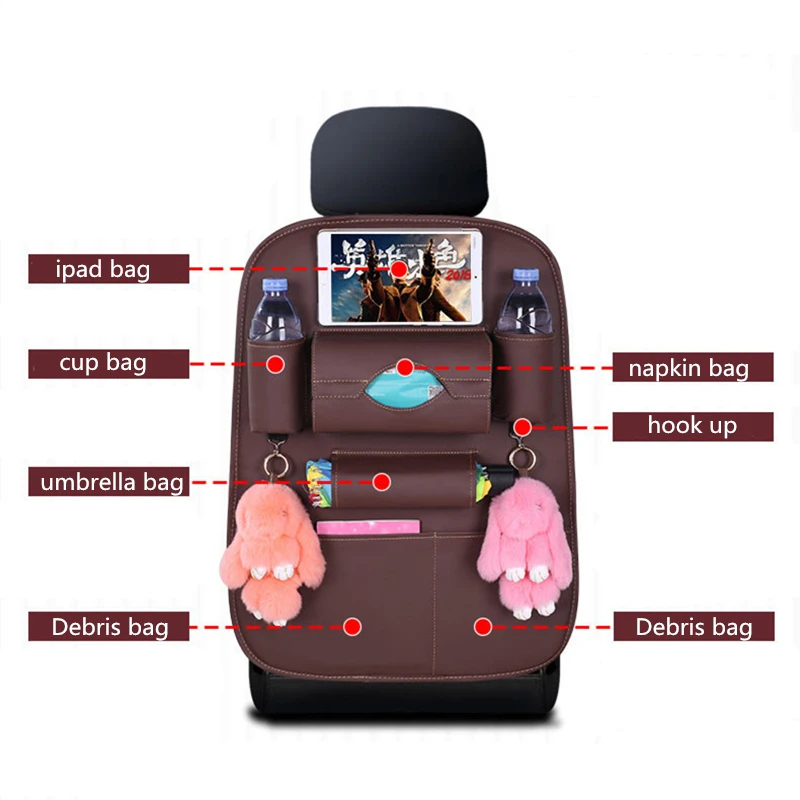 2024 New Car Behind Seat Storage Organizer Leather