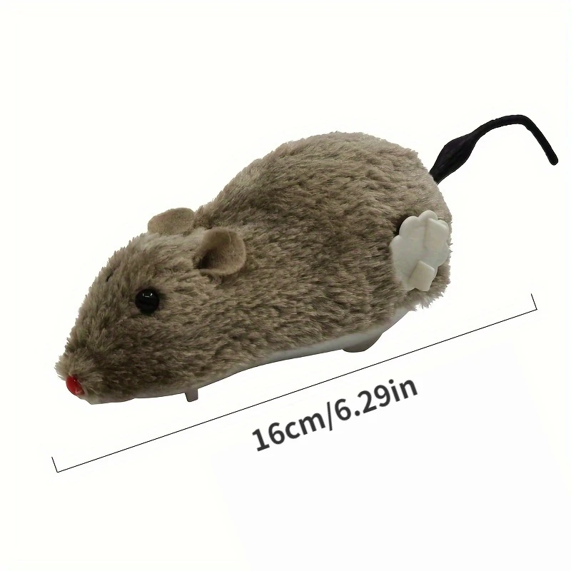 Plush Wind-Up Mouse for Cats Dogs Fun and Interactive