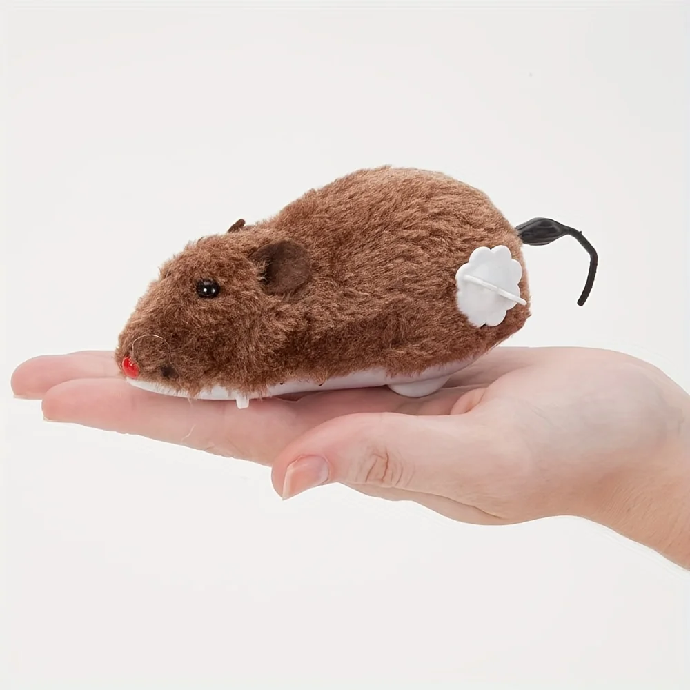 Plush Wind-Up Mouse for Cats Dogs Fun and Interactive