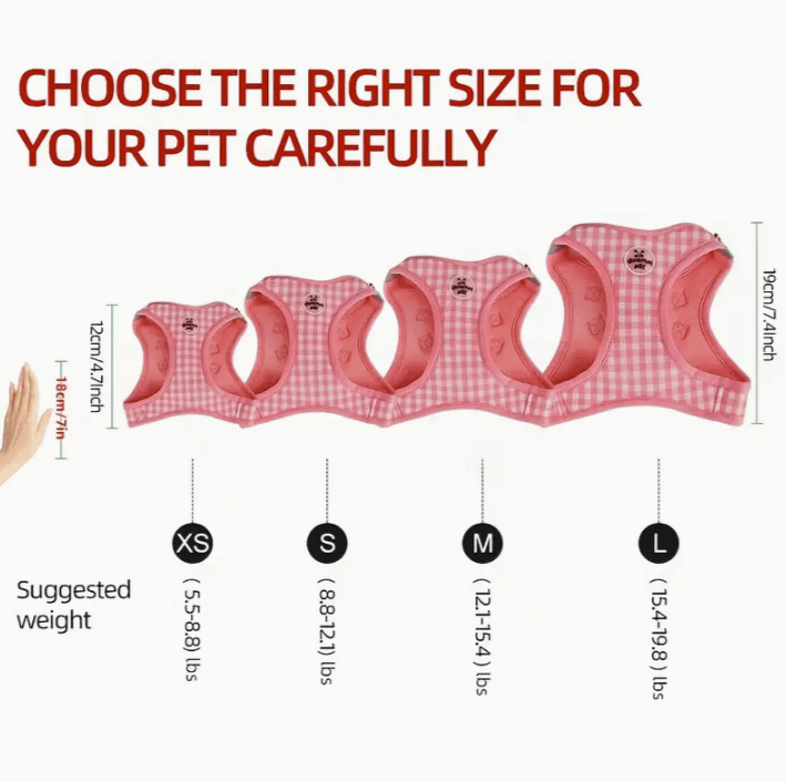 gingham cat harness size